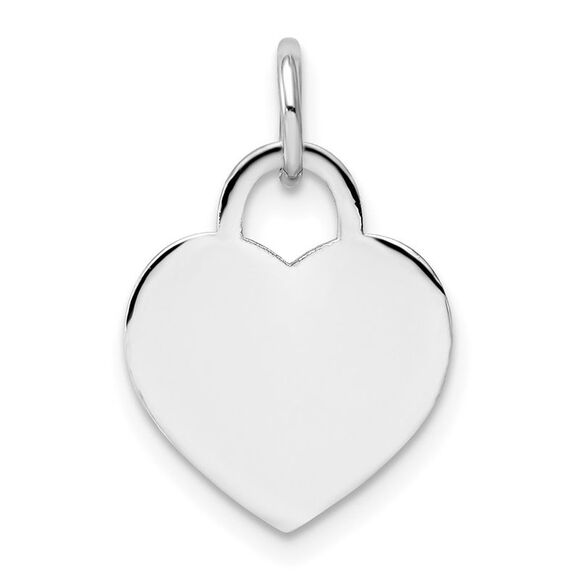 Kazi Luxury 14k White Gold Small Engravable Heart